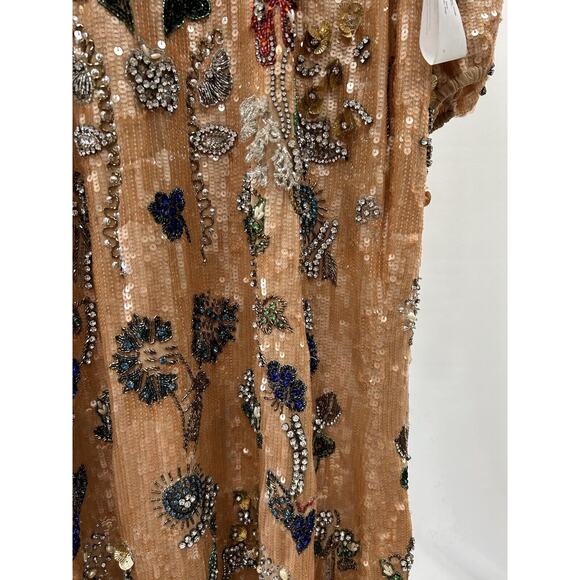 Mac Duggal 93546 Size 14 Beaded Sequin Long Bishop Sleeve Evening Dress NWT FLAW - Picture 7 of 16